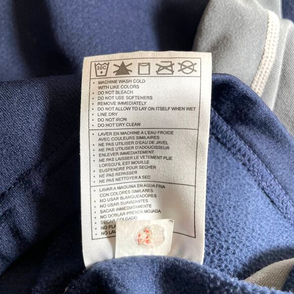 NIKE Fit Men Quarter Zip LOGO Swoosh Pullover Sweatshirt Colorblock Blue Gray XL - Picture 11 of 12